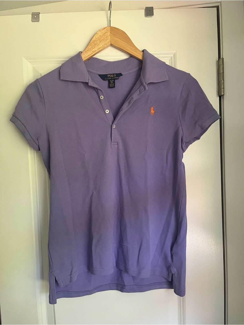 Polo by Ralph Lauren Lavender Short Sleeve Polo with Orange Logo